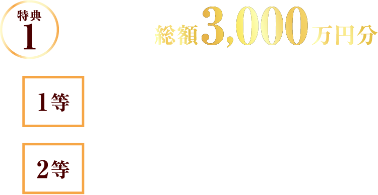 特典1 建築資金券プレゼント 総額3,000円分（税込）